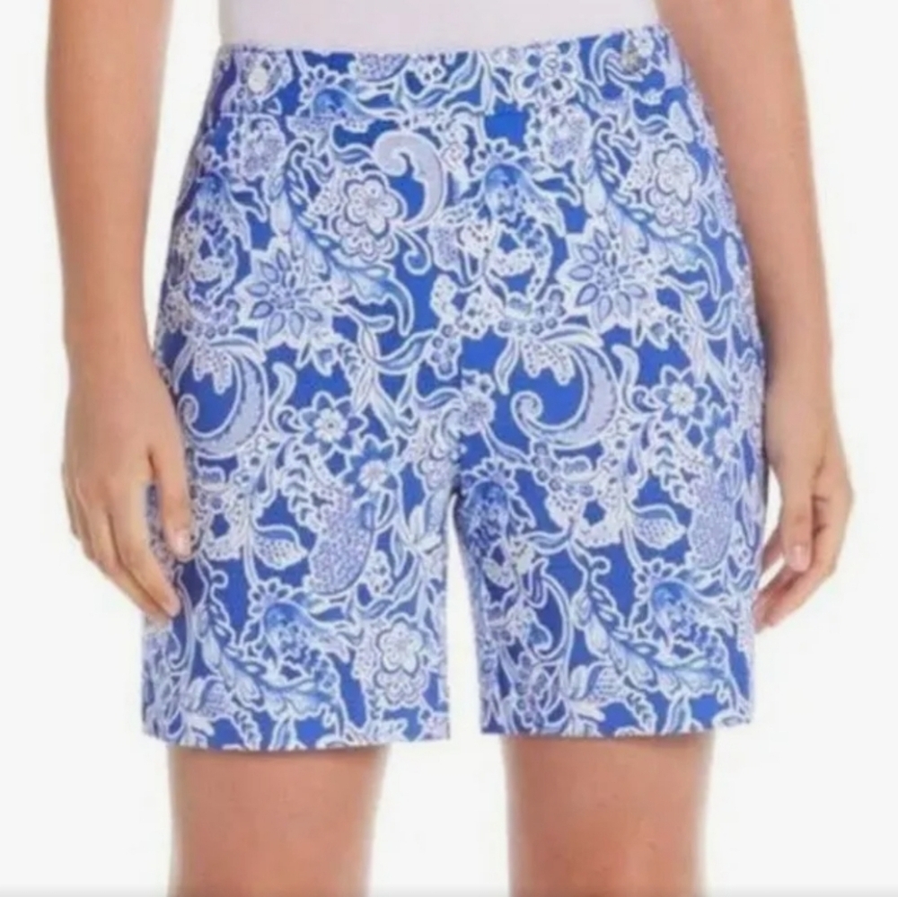 Raffaella Blue Paisley Shorts 18 comfort short